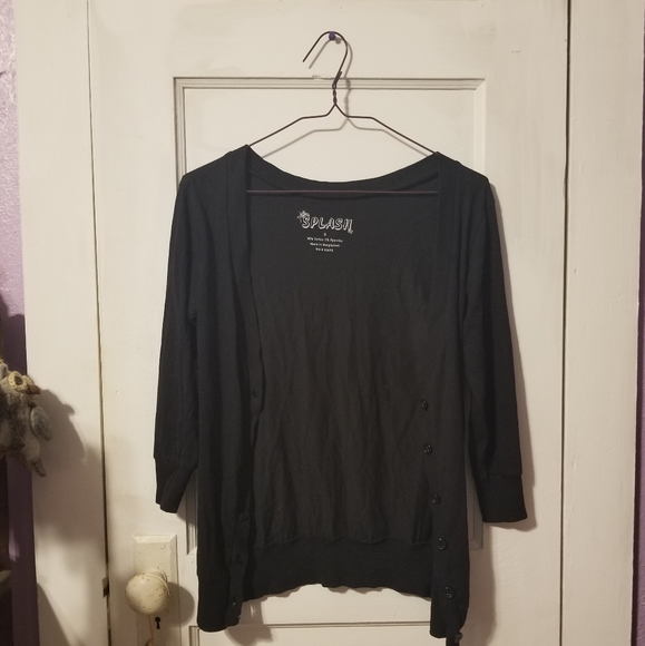 Black Buttoned Cardigan by Splash - Picture 4 of 5